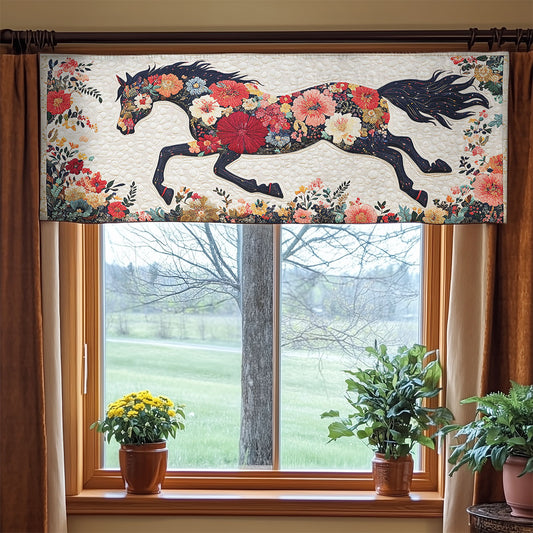 Floral Horse Run WN1606045CL Quilted Valance