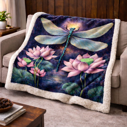 Ethereal Lotus Dragonfly KL0302004CL Faux Fur Throw Blanket