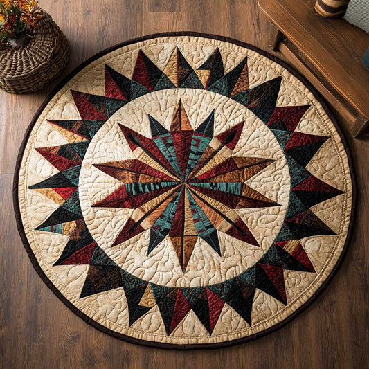 Native American Star WN1903077CL Quilted Round Mat