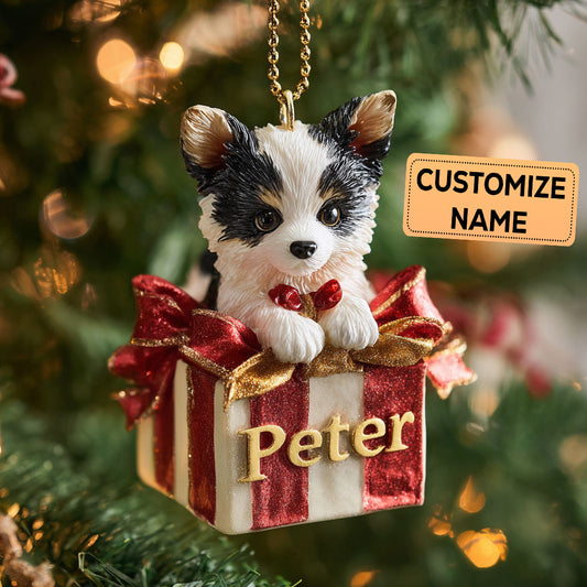 Festive Collie CP2911005CL Personalized Christmas Ornament