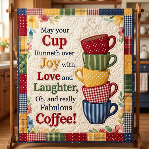 Joy Love Laughter Coffee XR2004013CL Quilt