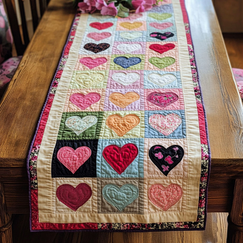 Heart Garden CP1201046CL Quilted Table Runner
