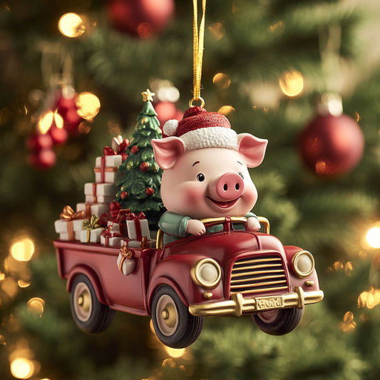 Santa Pig WN2511035CL Christmas Ornament