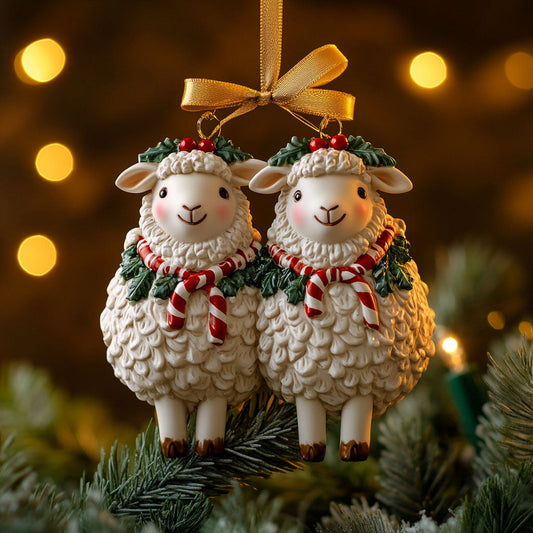 Peaceful Cross Sheep WN3010049CL Christmas Ornament