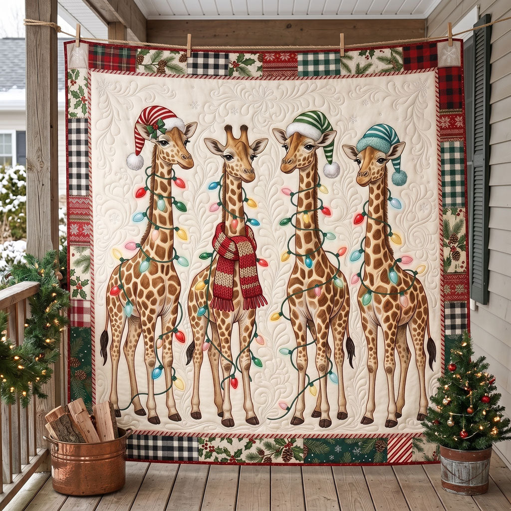 Christmas Giraffe Light Parade WN2706005CL Quilt