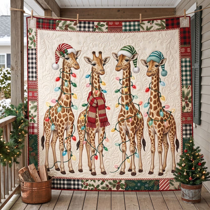 Christmas Giraffe Light Parade WN2706005CL Quilt