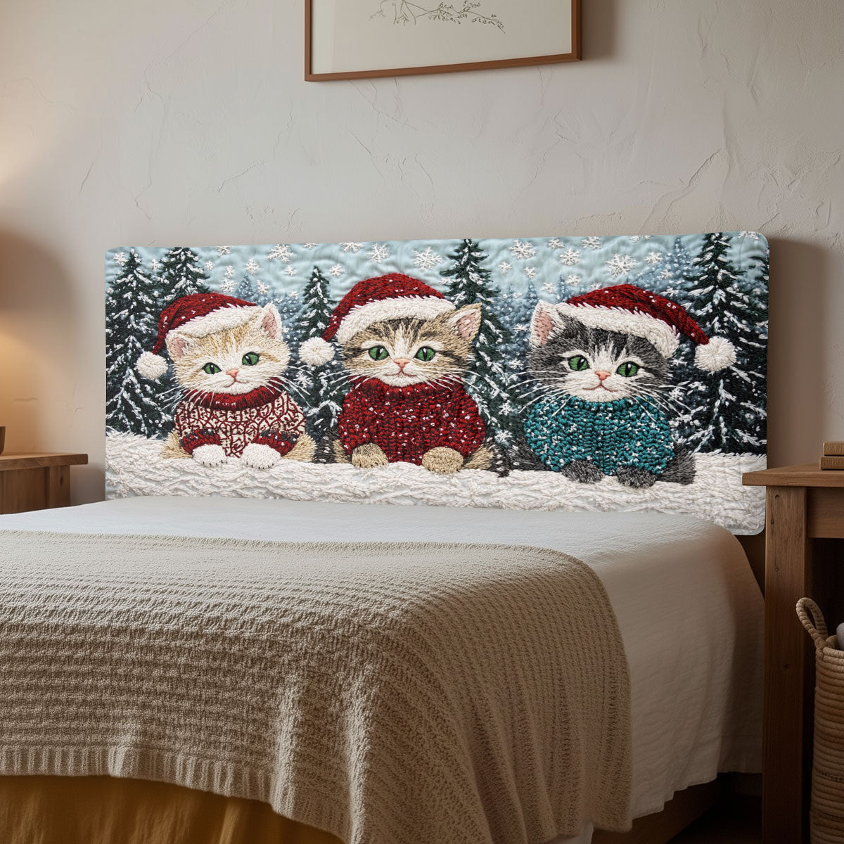 Winter Cat Friend CW2312032CL Quilted Headboard Slipcover