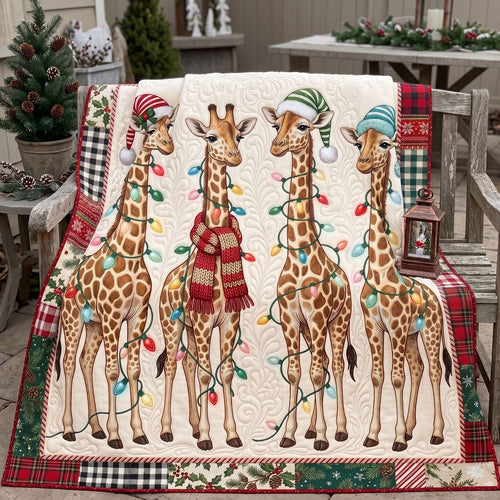 Christmas Giraffe Light Parade WN2706005CL Quilt