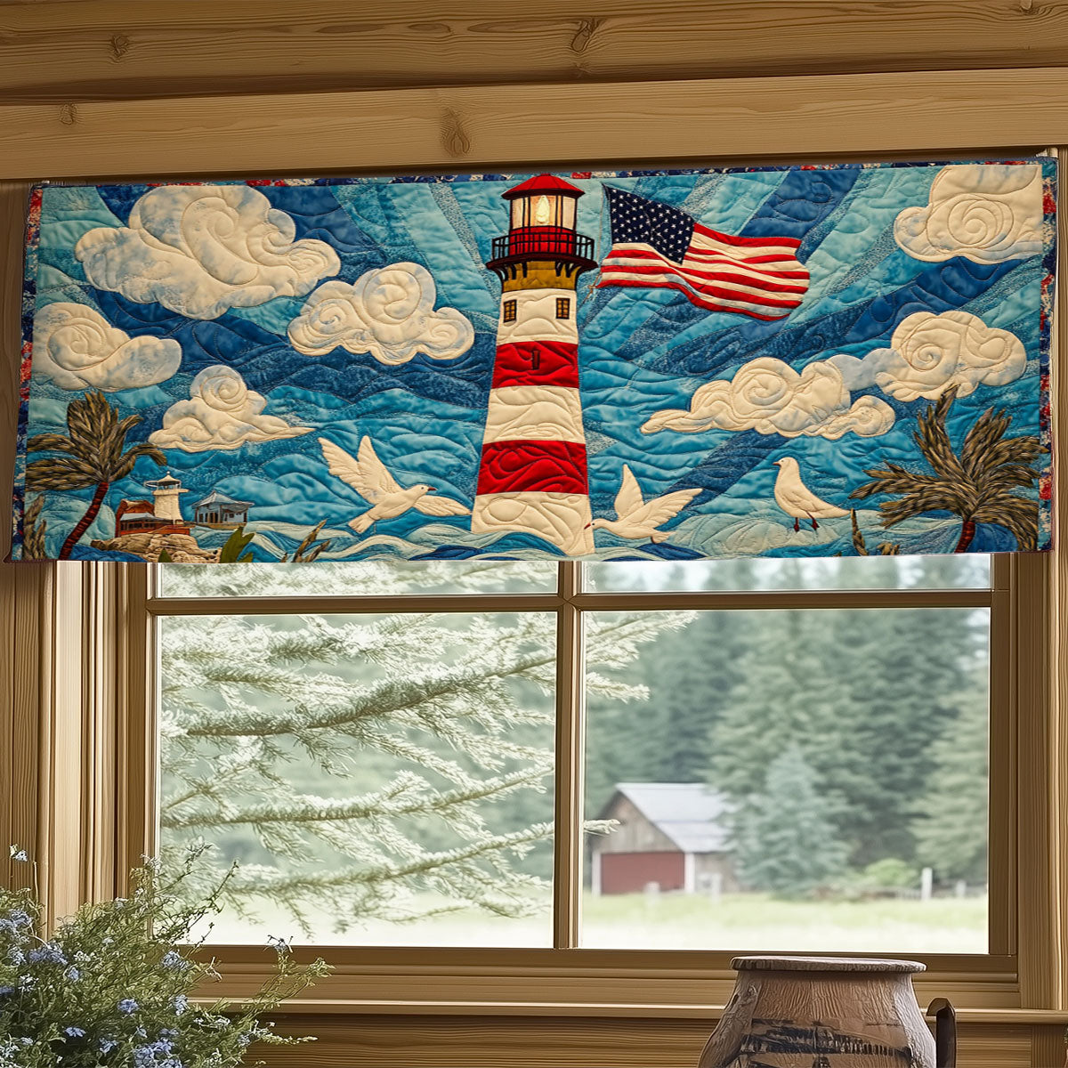 Lighthouse Liberty WJ0606036CL Quilted Valance