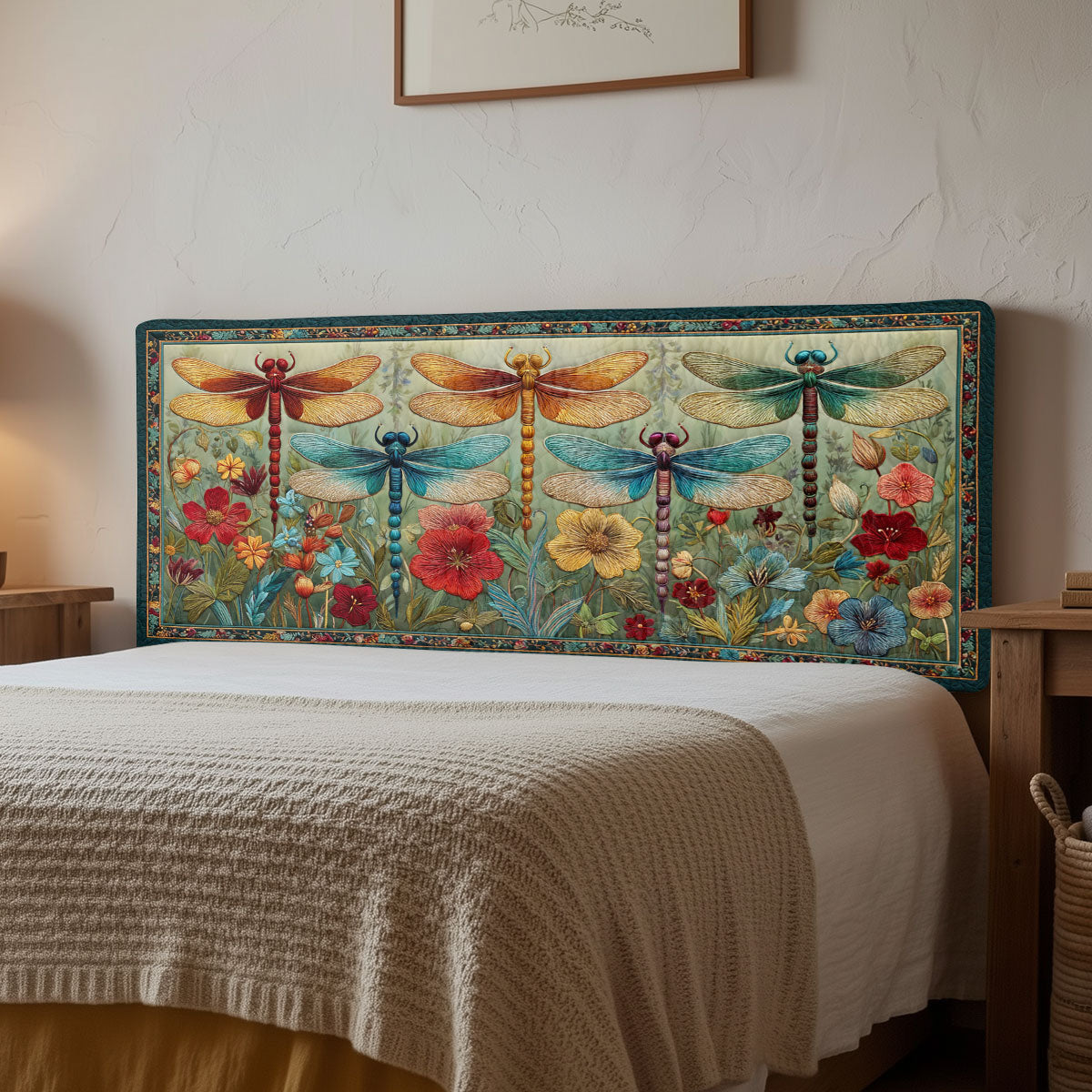 Dragonfly Garden CW3012014CL Quilted Headboard Slipcover