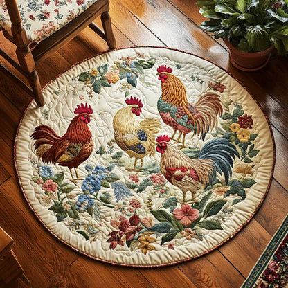 Rustic Rooster WN1903119CL Quilted Round Mat
