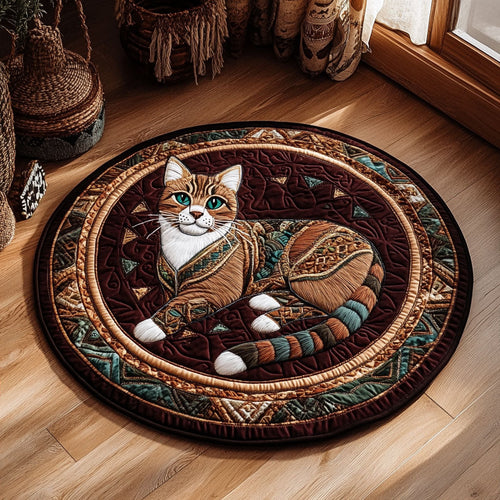 Boho Spirit Cat WJ0807037CL Quilted Round Mat