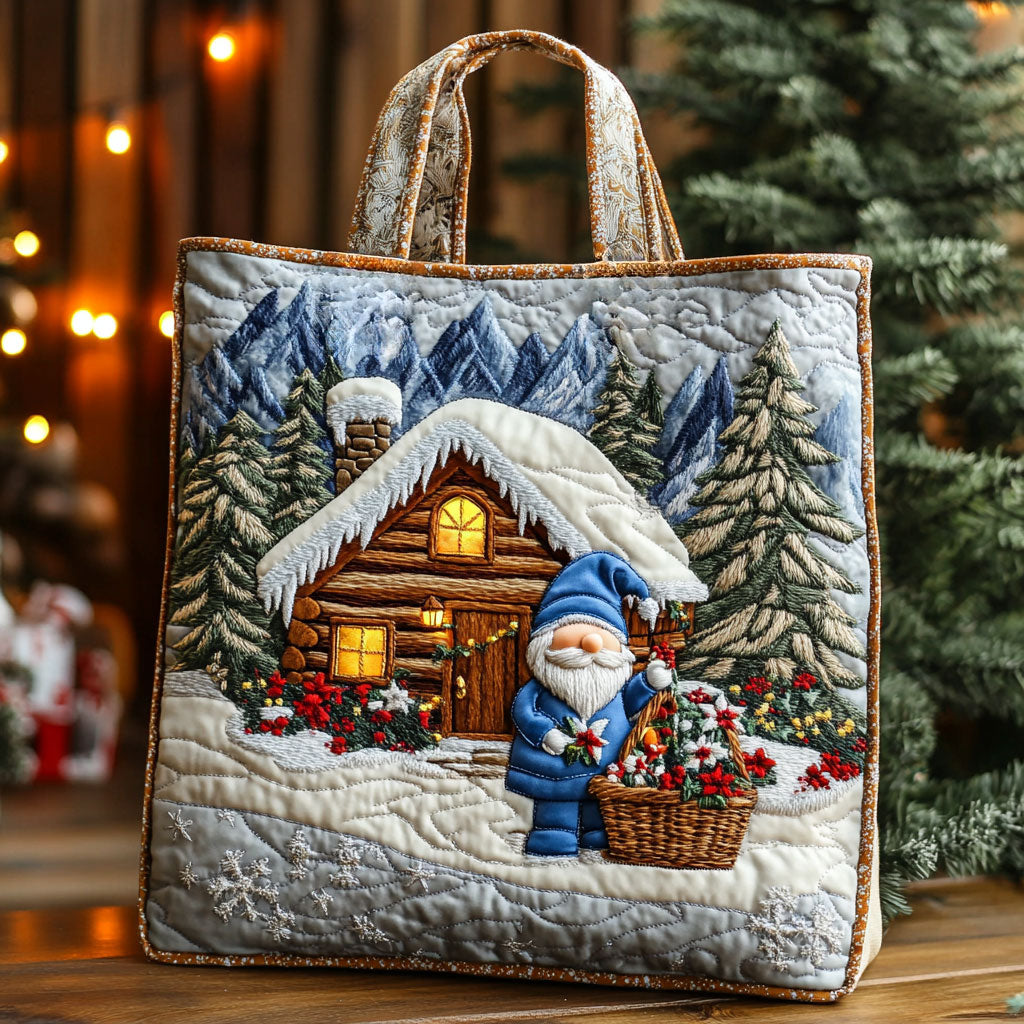 Gnome Christmas Glow WN1710016CL Quilted Tote Bag