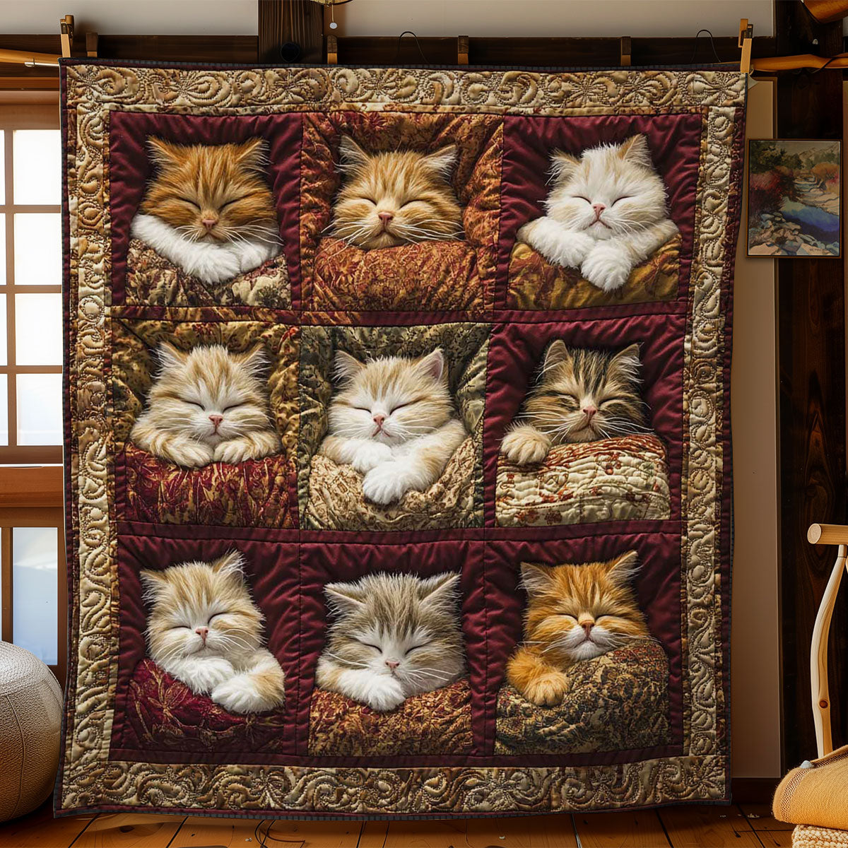 Cat Cuddle Time WN1103059CL Quilt