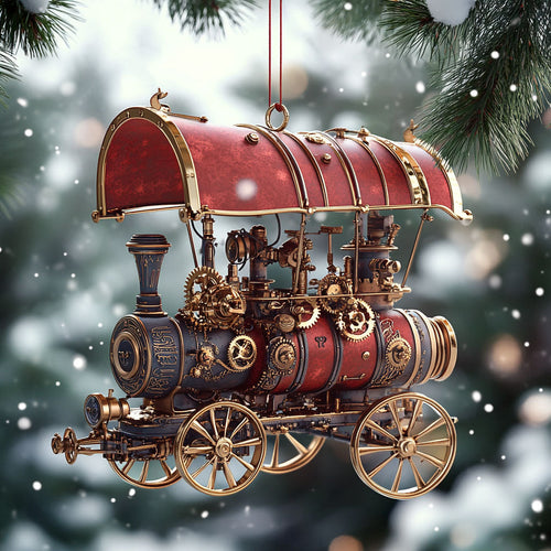 Steampunk Flying Carriage Aero Cog WN0410532CL Christmas Ornament