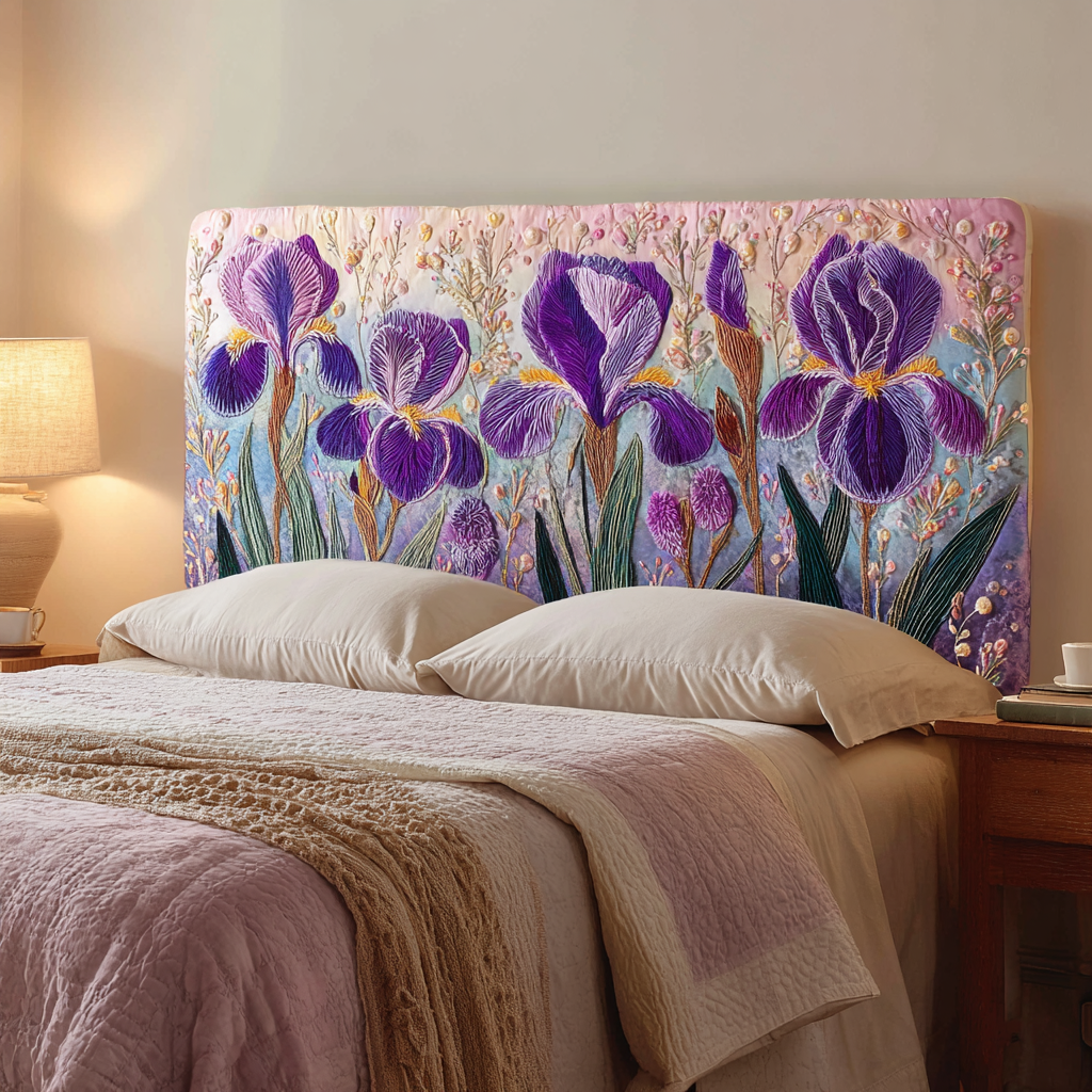 Harmonious Iris XR3012005CL Quilted Headboard Slipcover