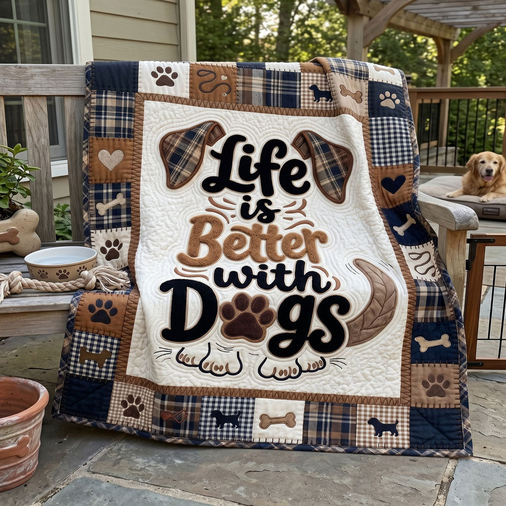 Life Is Better With Dogs WN2705010CL Quilt