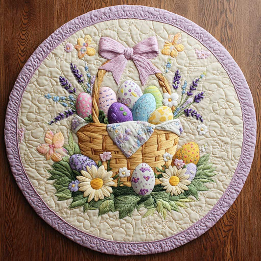 Easter Basket WN2804028CL Quilted Round Mat
