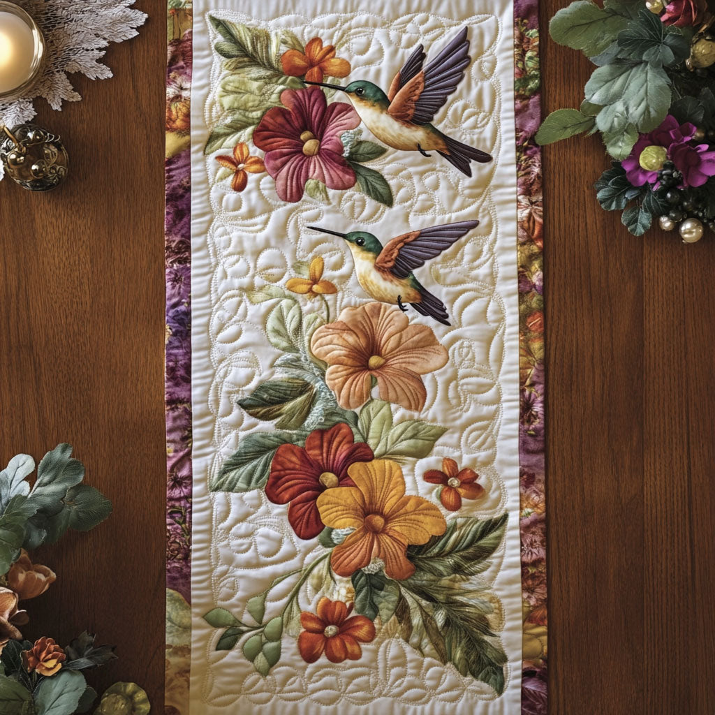 Hummingbird Serenade CP2804036CL Quilted Table Runner