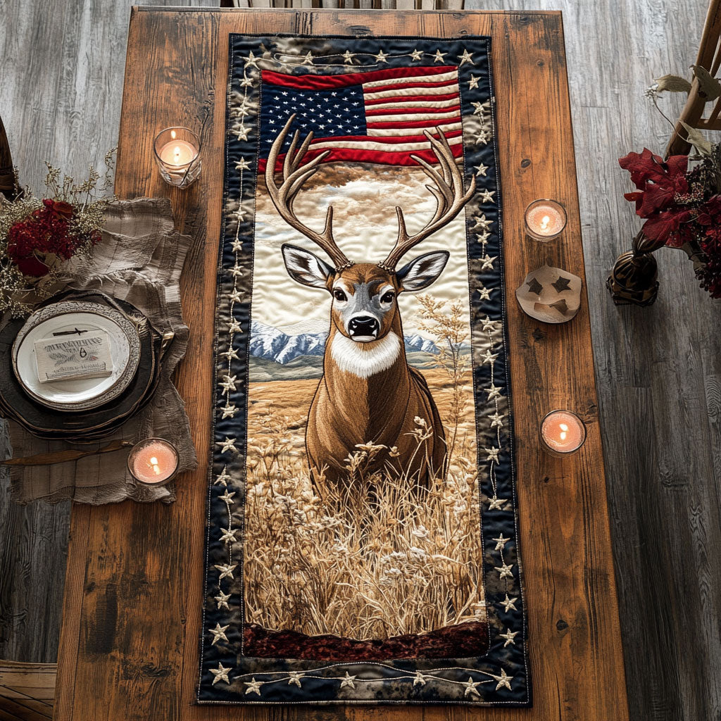 Deer Liberty WN1106036CL Quilted Table Runner