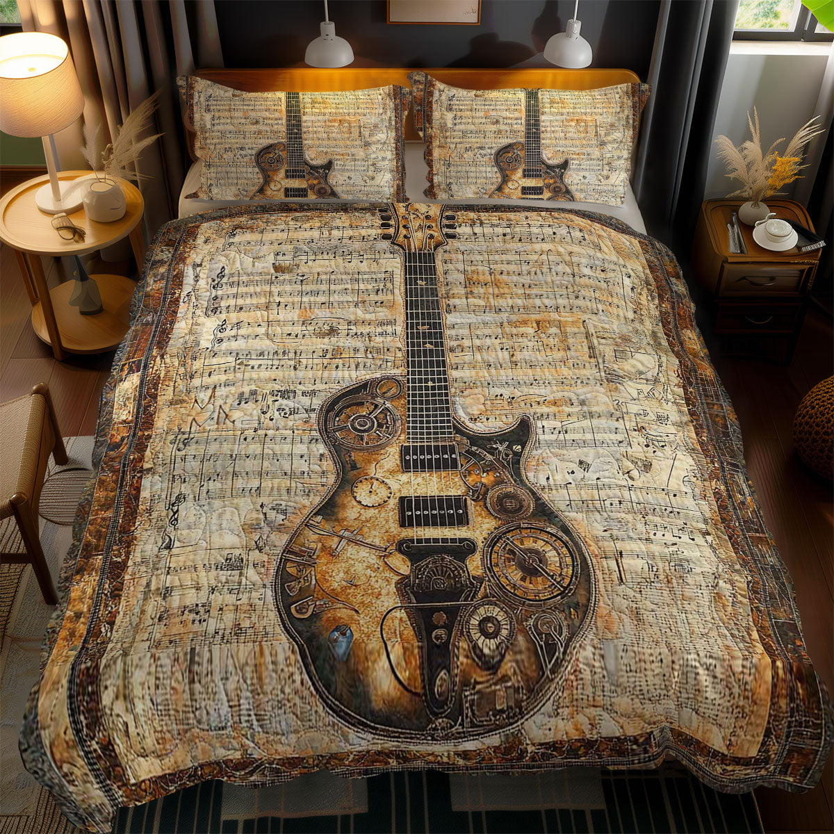 Steampunk Guitar Symphony WN1003115CL Duvet Cover Set