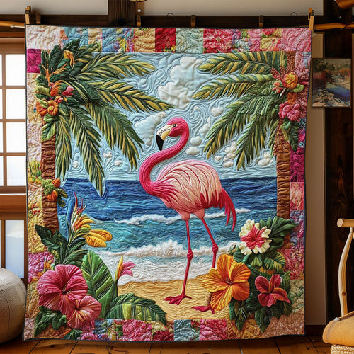 Caribbean Flamingo Beauty WN1003044CL Quilt