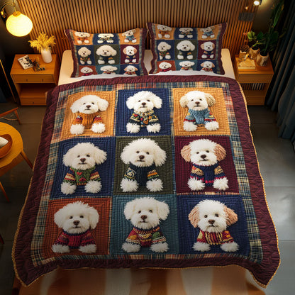 Fluffy Bichon Frise WN1303154CL Duvet Cover Set