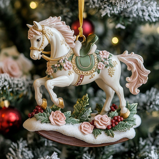 Floral Carousel Horse CW2611023CL Christmas Ornament