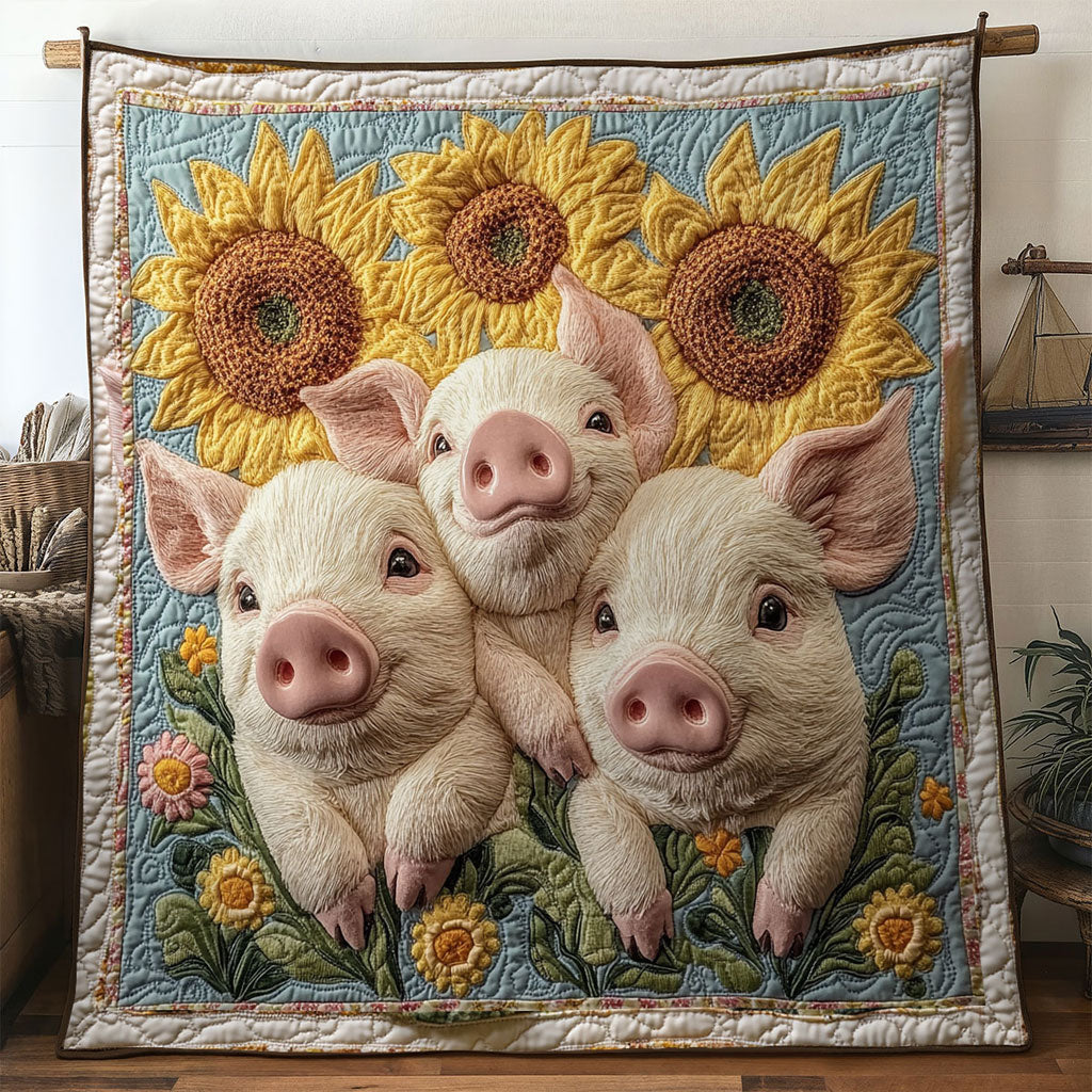 Sunflower Pig WN0901082CL Quilt