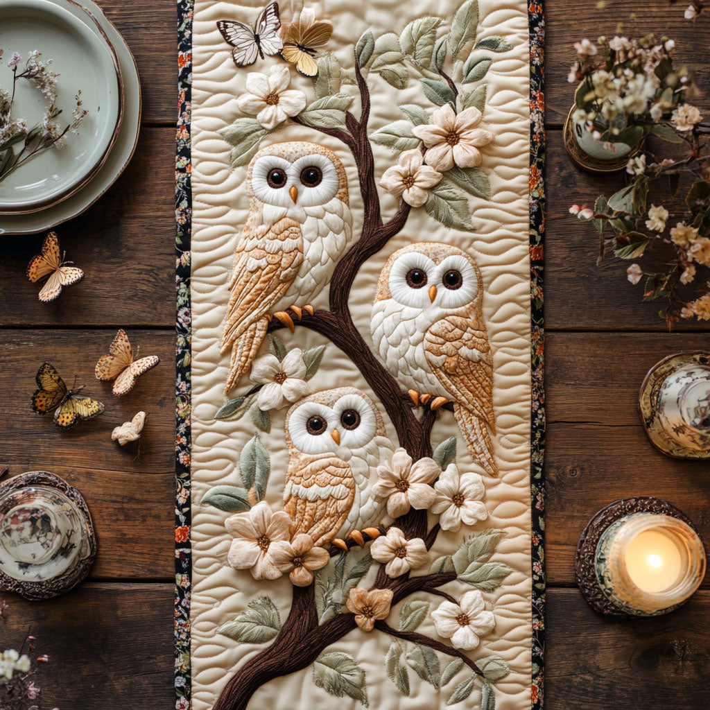 Owl Flower CW2105318CL Quilted Table Runner