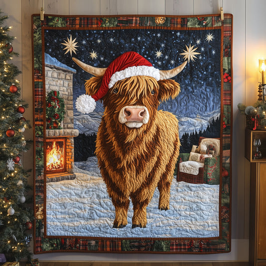 Fireside Highland Cow LT2410007CL Quilt