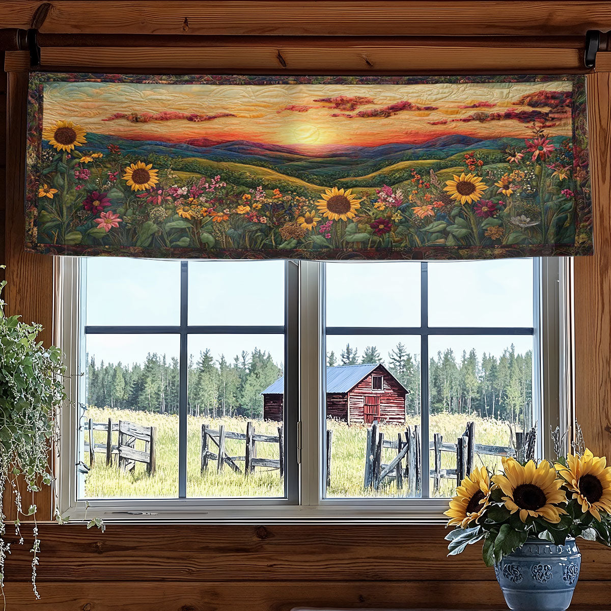 Shimmering Sunflower WN2003065CL Quilted Valance