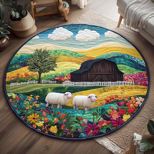 The Woolly Fence WJ2507048CL Quilted Round Mat