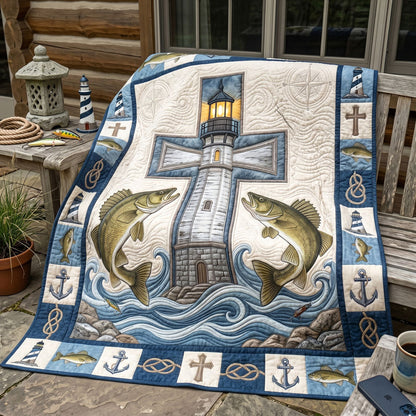 Twin Walleye Lighthouse Cross WN1606016CL Quilt