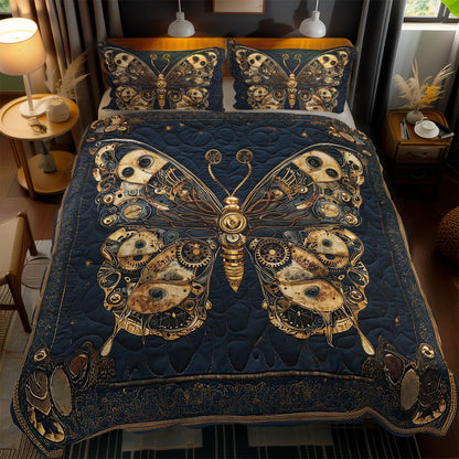 Golden Steampunk Butterfly WN0402077CL Duvet Cover Set