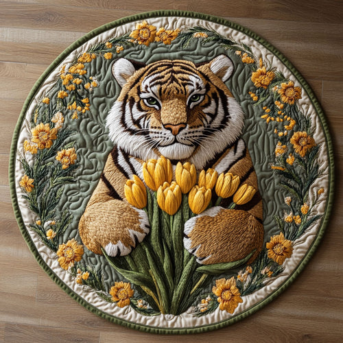 Tiger Meadow Smile WN2406052CL Quilted Round Mat