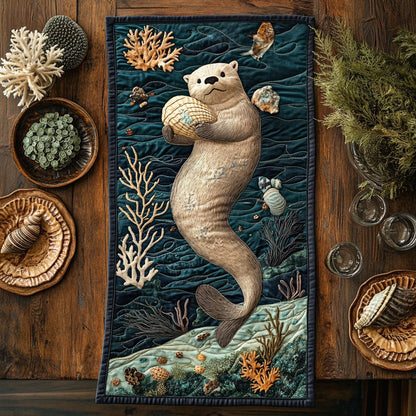 Holding A Shell CP2904039CL Quilted Table Runner