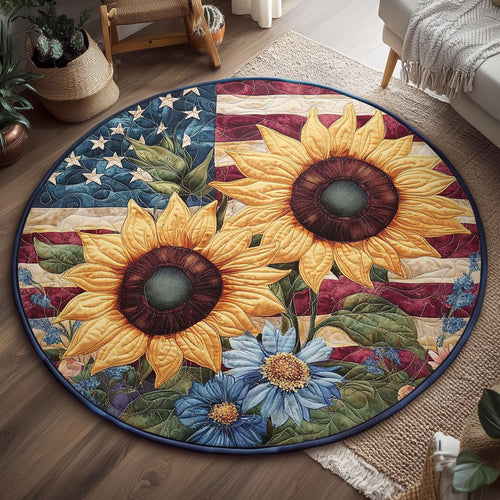 Sunflower Liberty WJ1106049CL Quilted Round Mat