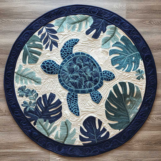 Hawaiian Turtle Blossom WN0805037CL Quilted Round Mat