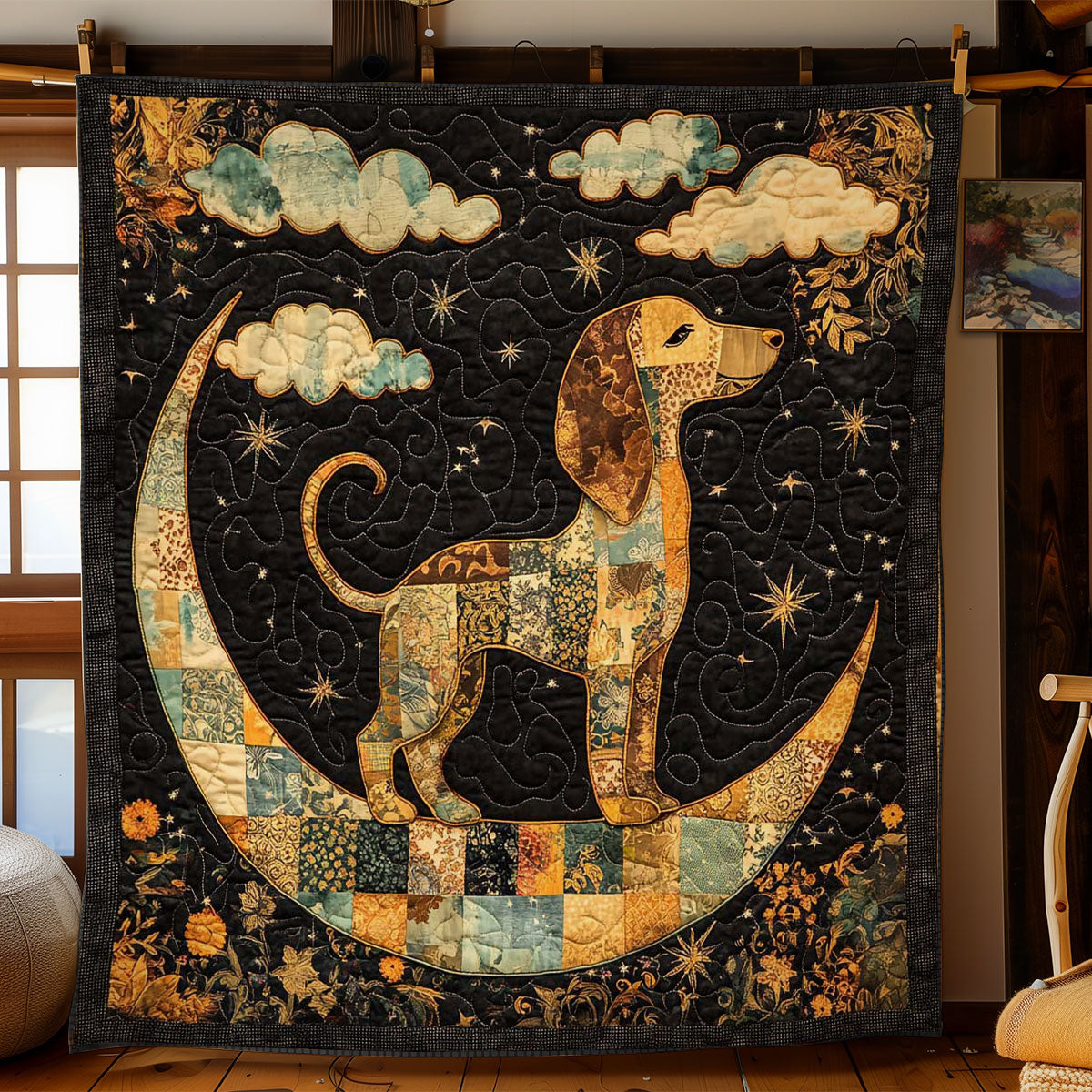 Dachshund On The Moon WN0601039CL Quilt