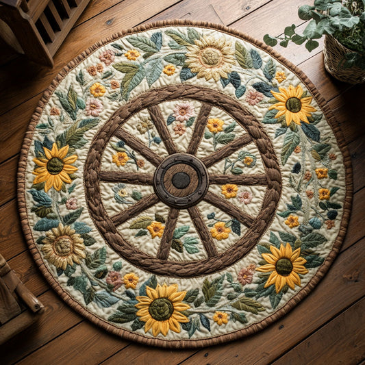 Wheel Farmhouse WN2805050CL Quilted Round Mat