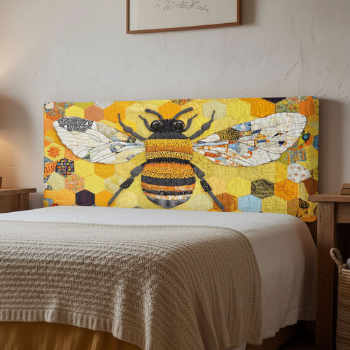 Patchwork Bee Honey CW1112021CL Quilted Headboard Slipcover