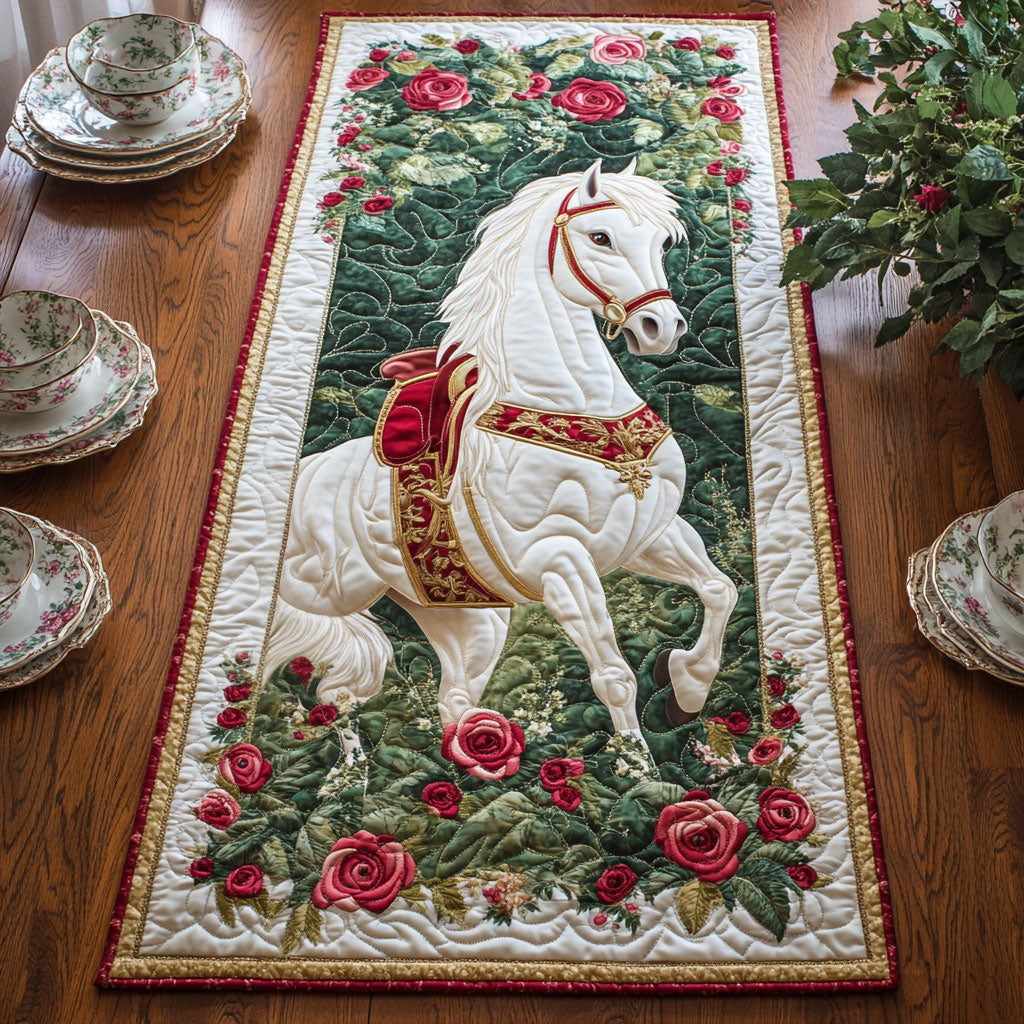 White Horse Waltz WJ2807037CL Quilted Table Runner