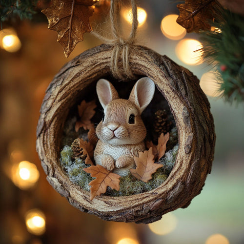 Rabbit Cozy Christmas WN2411064CL Christmas Ornament