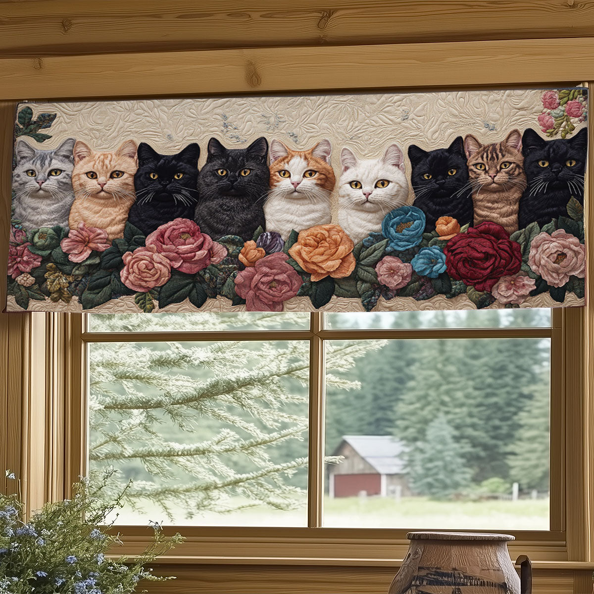 Whisker Garden WJ1906028CL Quilted Valance
