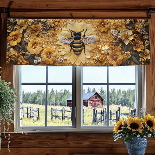 Bee Threads And Blooms WN3006016CL Quilted Valance