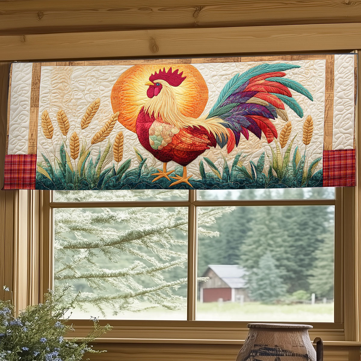Sunrise Chicken WJ0406031CL Quilted Valance