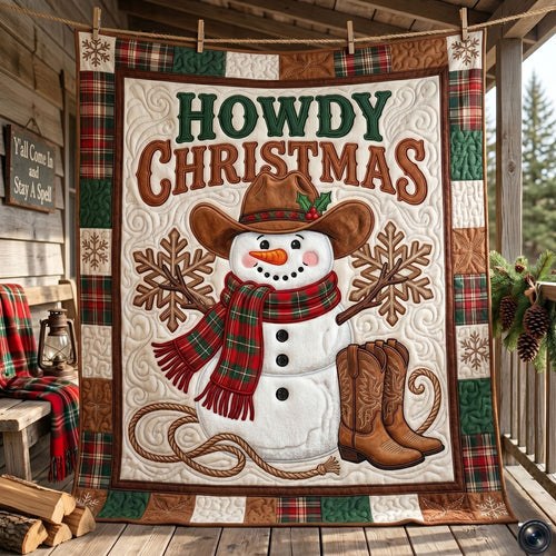 Howdy Christmas Cowboy Snowman WN1105014CL Quilt