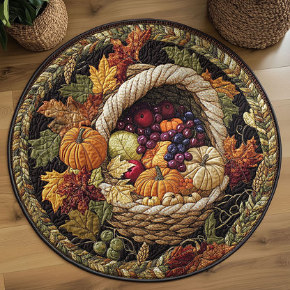 Pumpkin Orchard WN2508092CL Quilted Round Mat