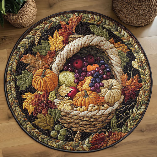 Pumpkin Orchard WN2508092CL Quilted Round Mat